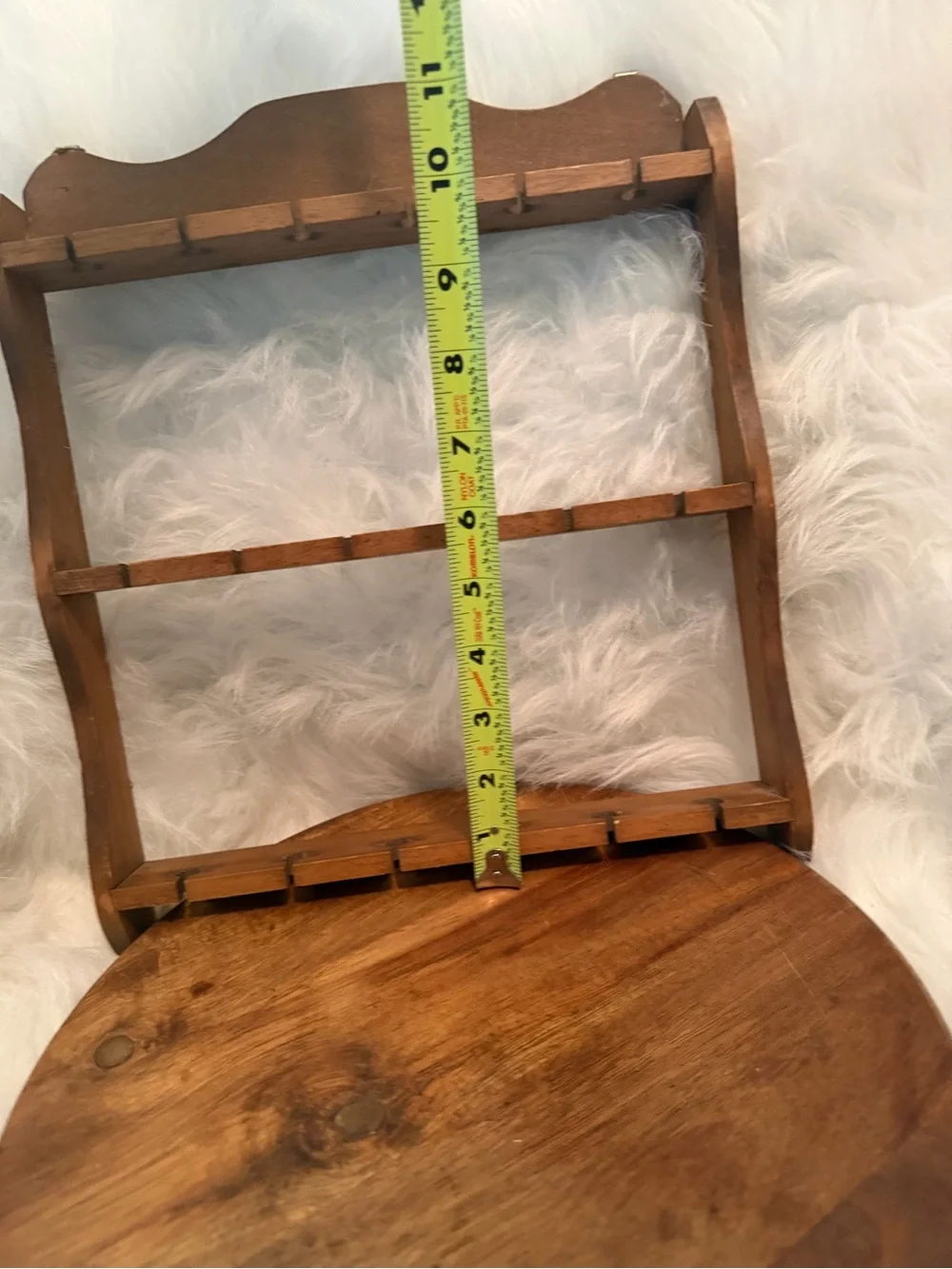 Vintage Wooden Wall Rack Spoon Shelf in Brown - Classic Home Wall Decor